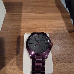 Michael Kors Metallic Purple Bracelet Watch with Black Dial
